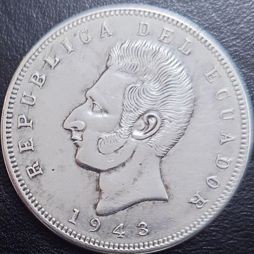 1943年 ベネズエラ銀貨 5スクレ アントニオ・ホセ・デ・スクレ銀貨SV720