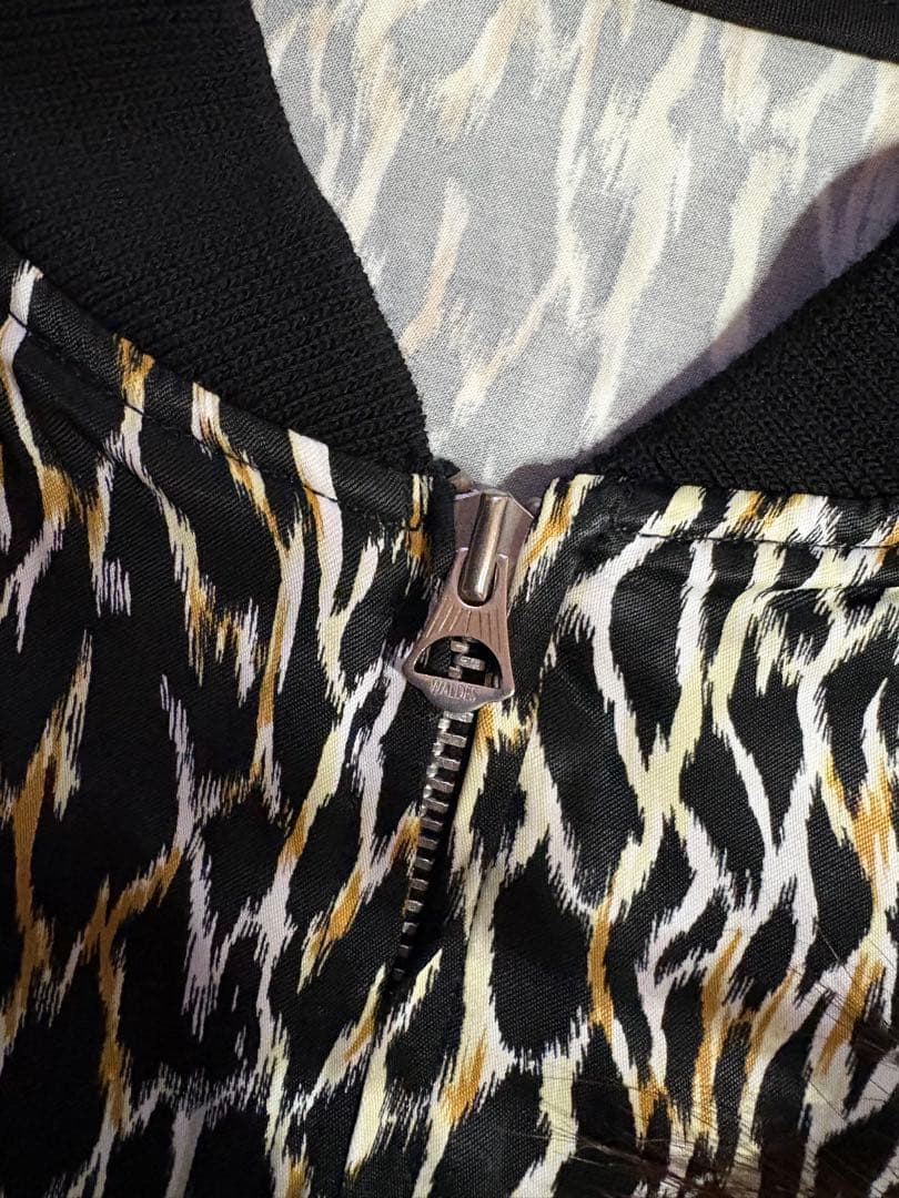 に*ー様 マインデニム　Leopard RC.Satin Rib Zip Blo