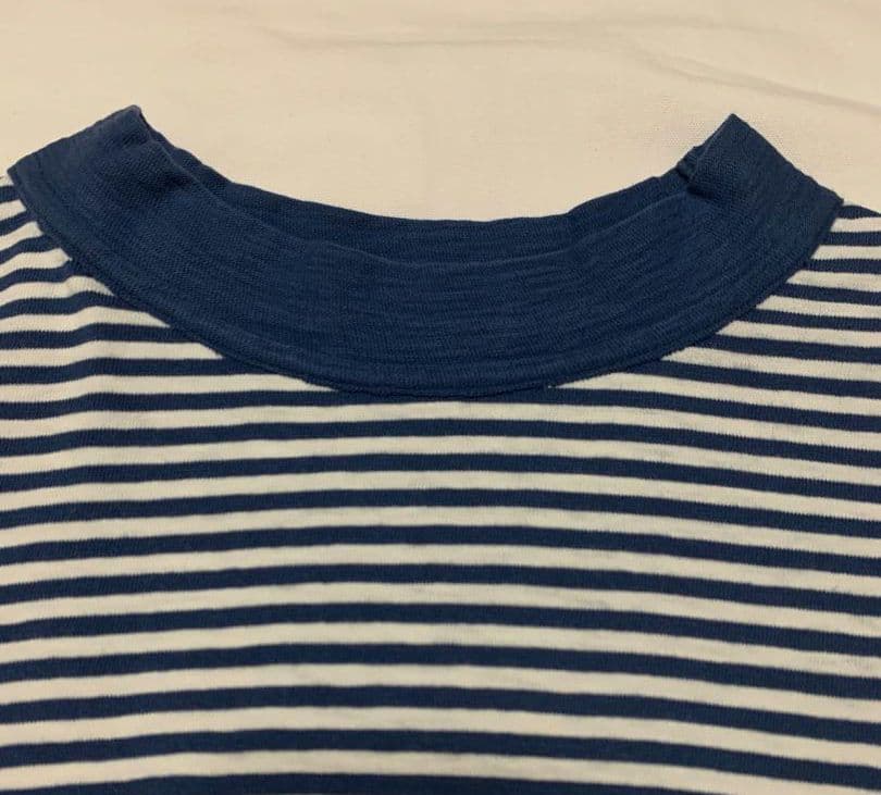 45R　ボーダー　Tシャツ　コットン　ロゴ　刺繍　45rpm