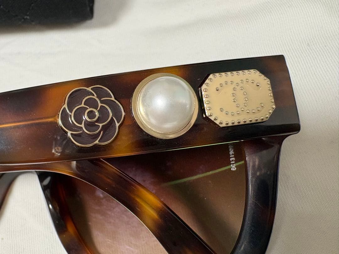 【美品】CHANEL サングラス カメリア×パール ココマーク正規品