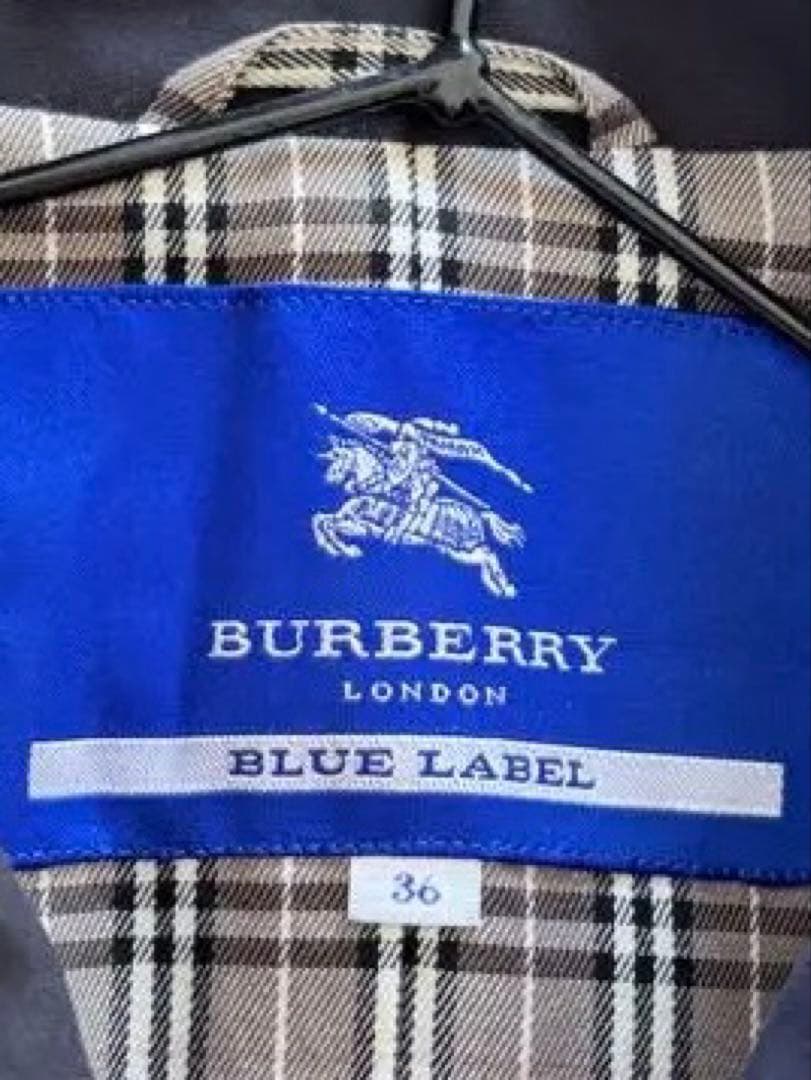 BURBERRY BLUE LABEL ブラックトレンチコート 36