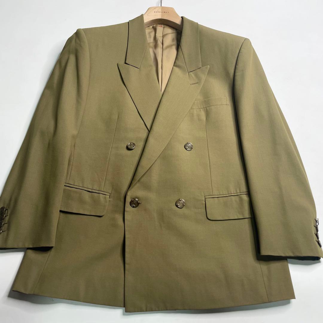 Christian Dior メタル釦 ダブルテーラードジャケット カーキ M位