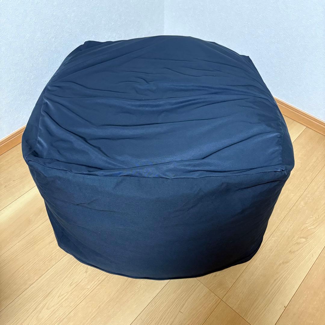 美品　ビーズクッション　ネイビー