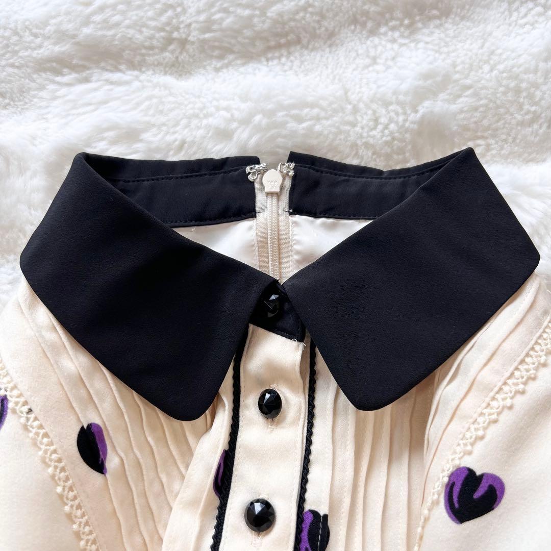 【美品】DOLLY GIRL ANNA SUI ボリュームフレアワンピース 襟