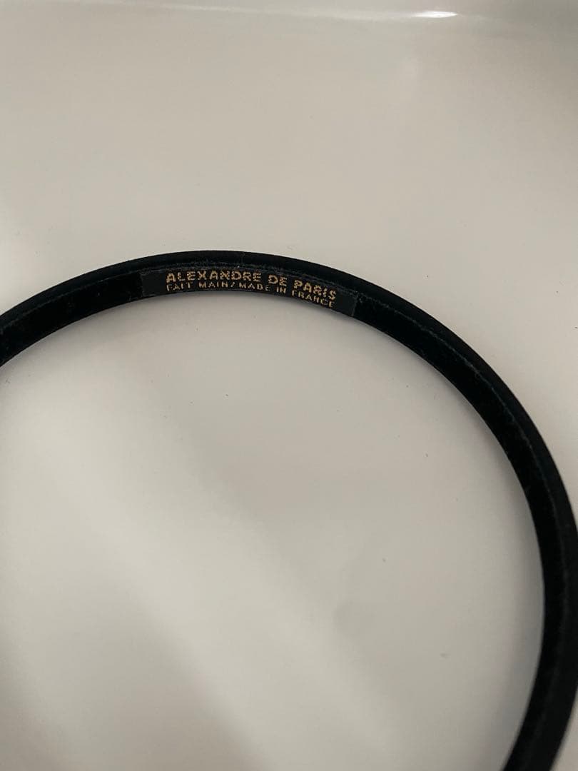 【美品】ALEXANDRE DE PARIS サテン カチューシャ BLACK