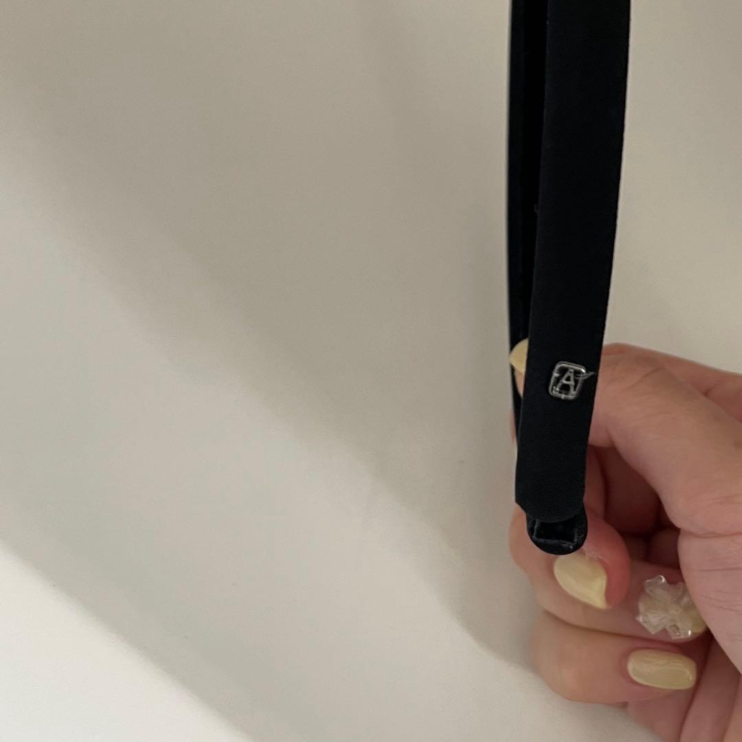 【美品】ALEXANDRE DE PARIS サテン カチューシャ BLACK