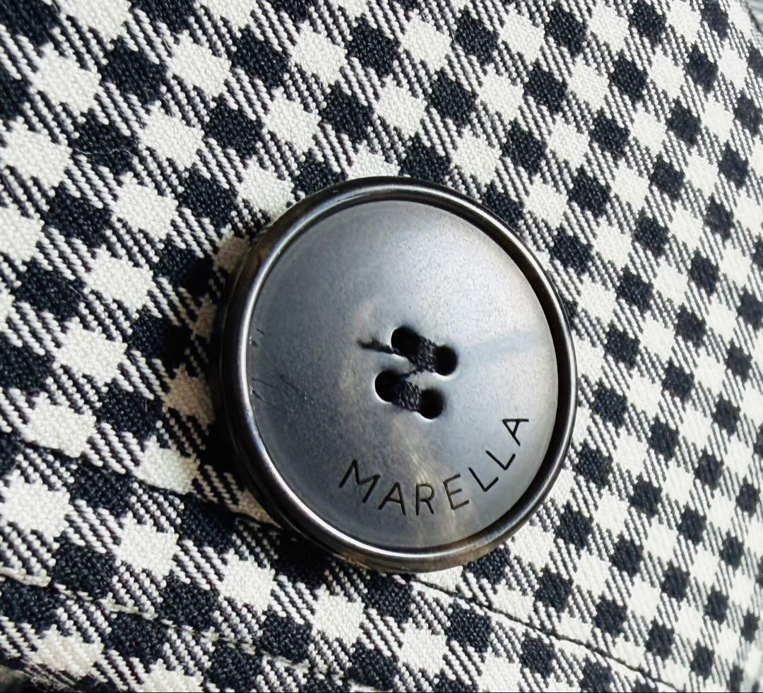MARELLAマレーラ　ギンガムチェックトレンチコート ロングL