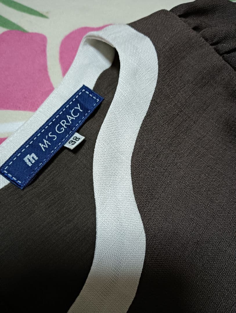 専用　エムズグレイシー　ブラウン花柄＆黒小花柄半袖ワンピース