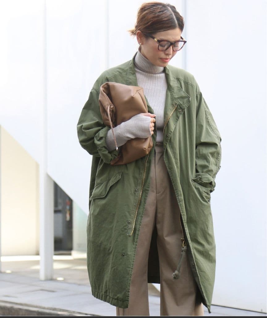 美品 Deuxieme Classe ツイカ ミリタリーコート カーキ