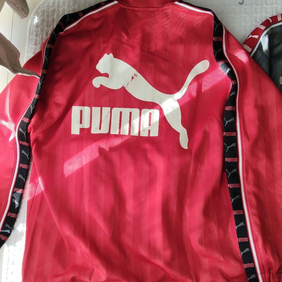 PUMA ジャージ上下セット 赤/グレー