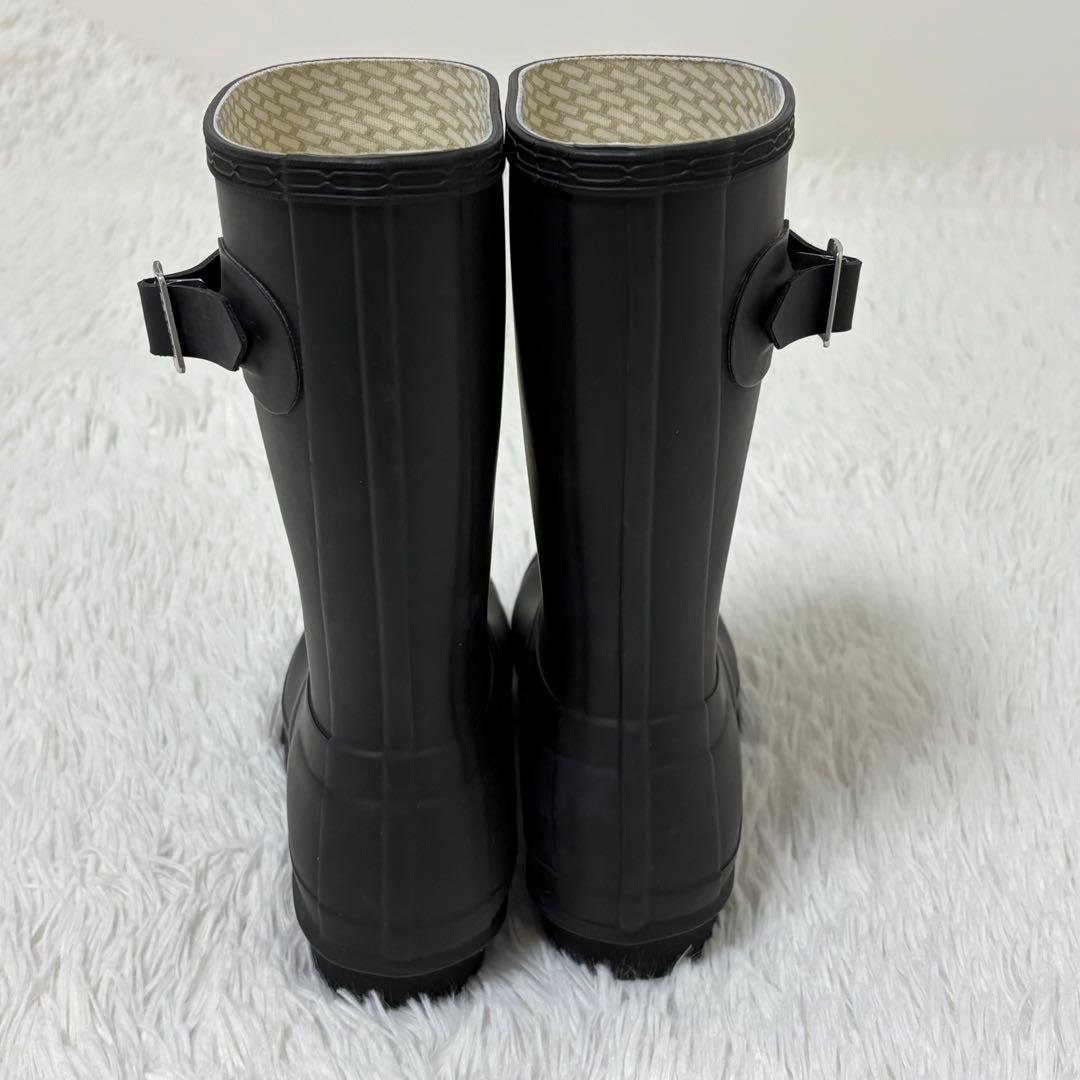 美品　ハンター　レインブーツ　長靴　UK3 黒　ブラック　サイドバックル　ミドル