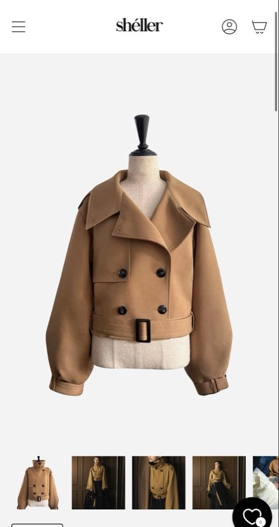 シェリエ　sheller 2way short trench coat