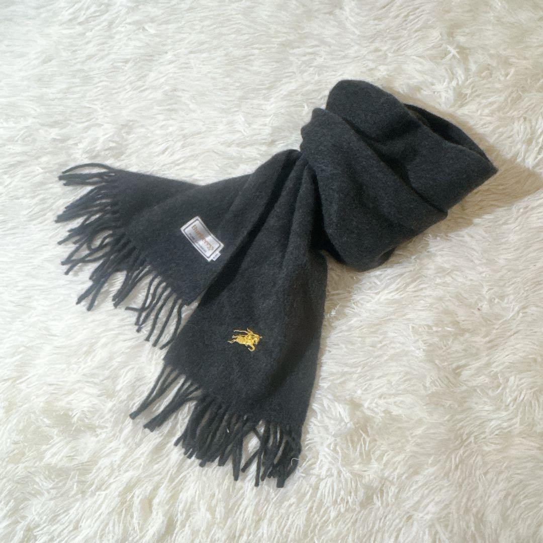 カシミヤ100% ✨美品✨ Burberrys バーバリー マフラー ホースロゴ
