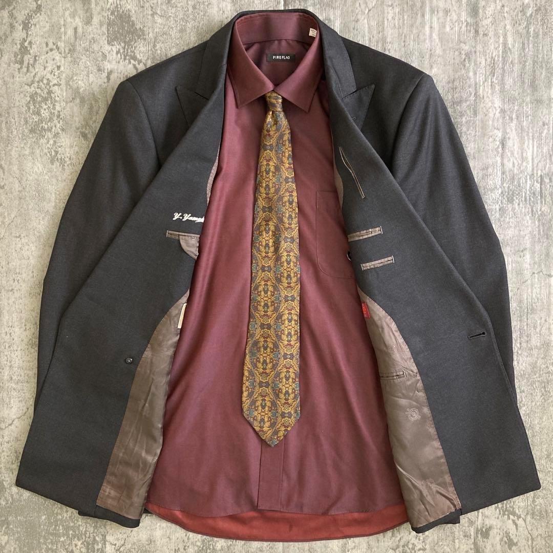 極美品 Zegna × FENDIネクタイ 極上ウール ダブルブレスト高級スーツ