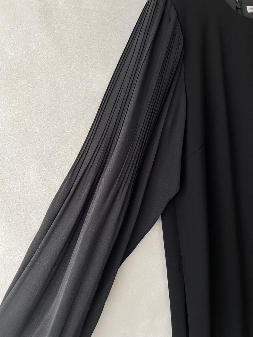 美品✨現行品✨23区　Lサイズ40 フォーマル　袖シフォンワンピース　黒