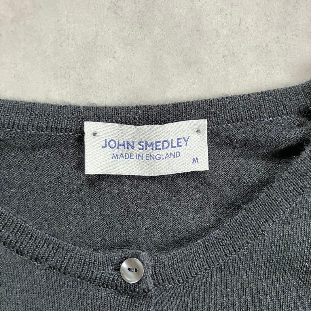トップス JOHN SMEDLEY black wool knit cardigan