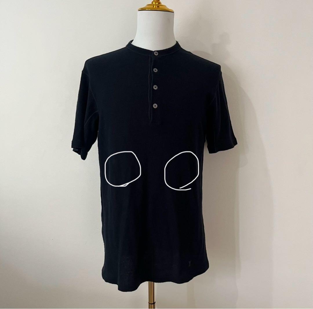 LOUIS VUITTON ニット Tシャツ ワンポイントロゴ ネイビー