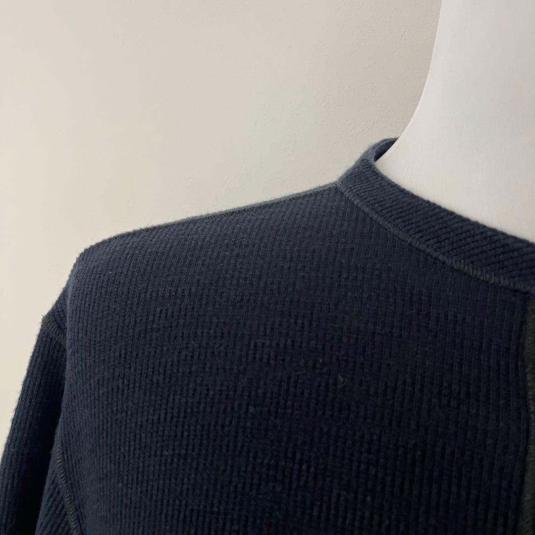 LOUIS VUITTON ニット Tシャツ ワンポイントロゴ ネイビー