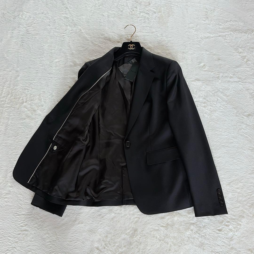 新品タグ付き✨希少大きなサイズ42XL【iCB】テーラードジャケット 黒 ウール