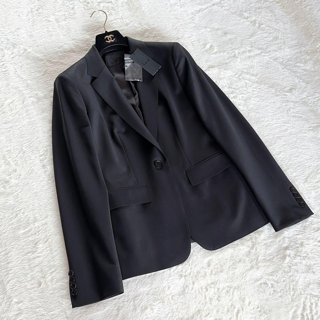 新品タグ付き✨希少大きなサイズ42XL【iCB】テーラードジャケット 黒 ウール