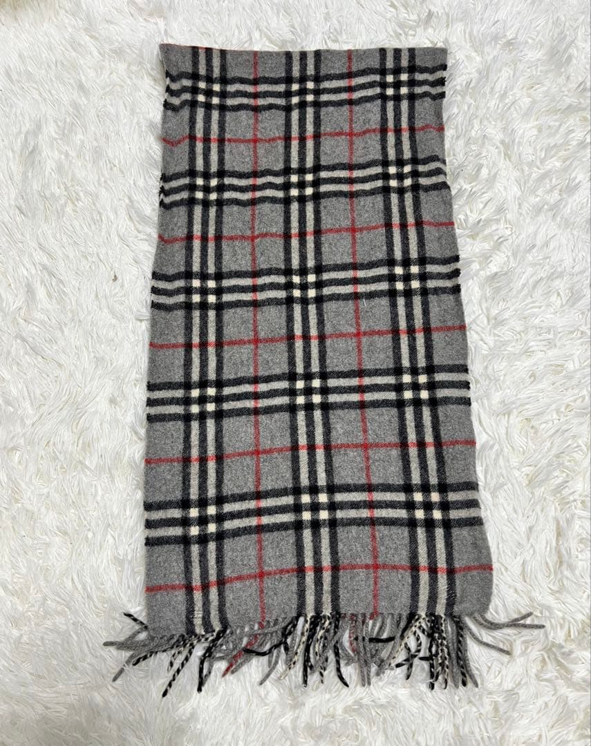 《美品》Burberrys カシミヤ100% チェックマフラー