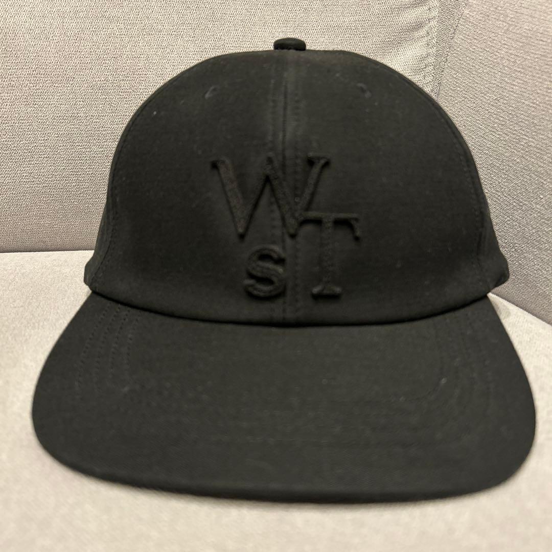 【美品】Sacai×WTAPSコラボ 同色刺繍ロゴキャップ レザーベルト 古着
