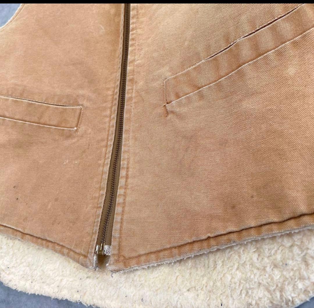 80s〜90s USA製 CARHARTT カーハート 裏ボアダックベストL