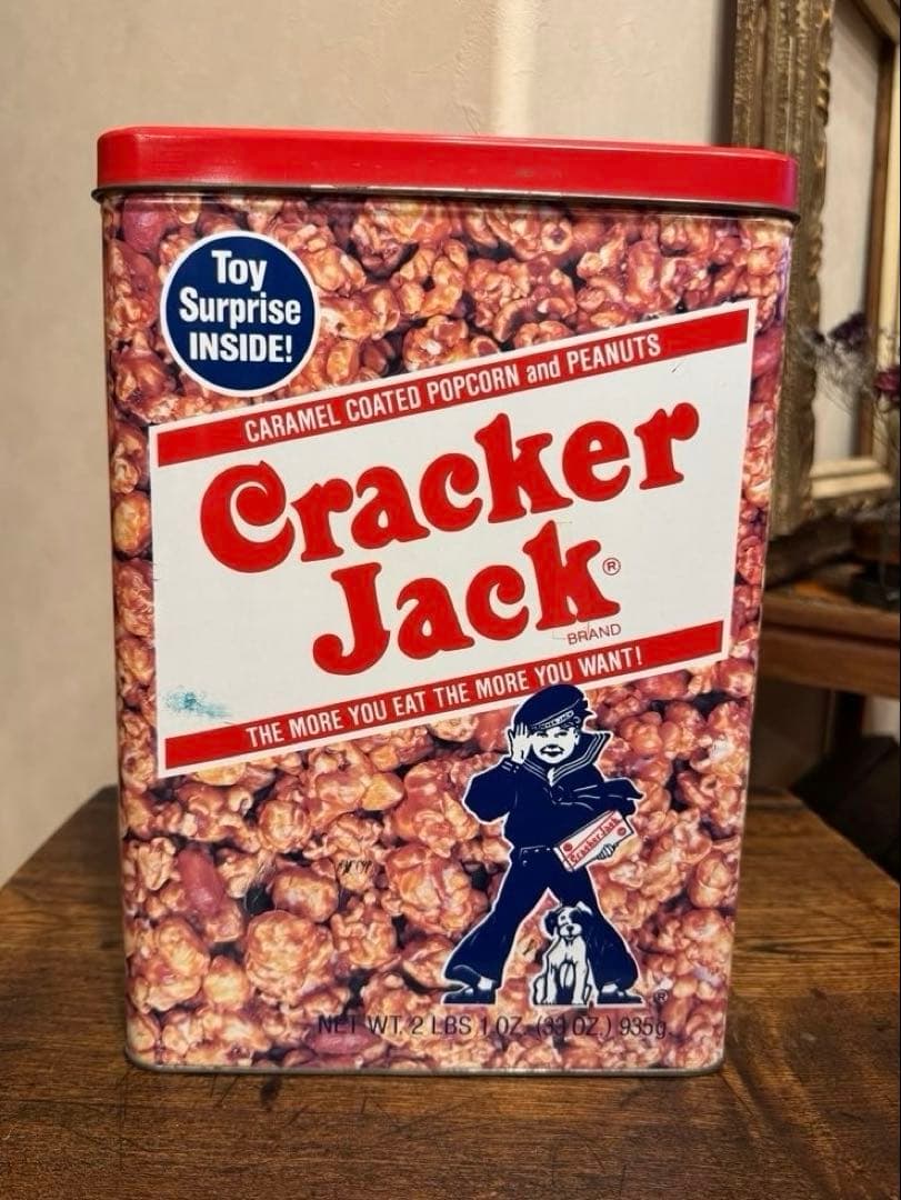 アンティーク缶　ヴィンテージ缶　大サイズ② Cracker Jack