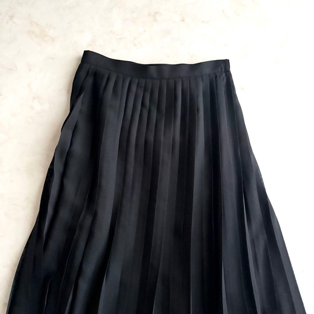 美品✨　オーラリー　プリーツロングスカート　ブラック　ウール混　S 0