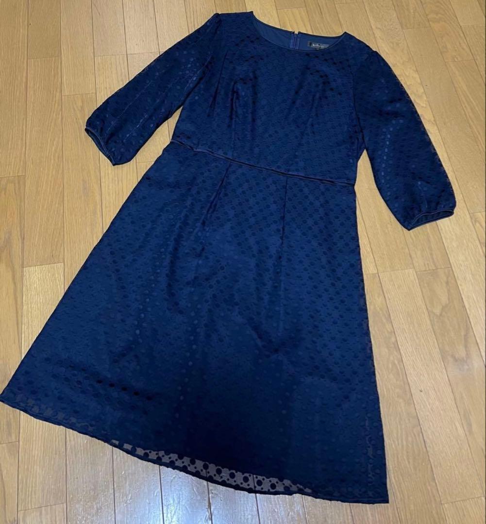 極美品【洗える】リフレクト ドット オパールワンピース11号