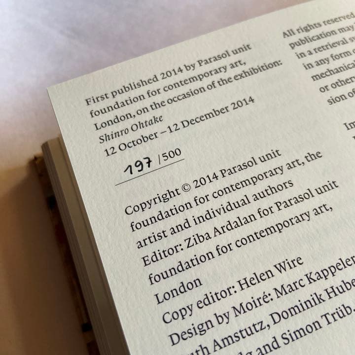 大竹伸朗　parasol unit. London 洋書　限定画集
