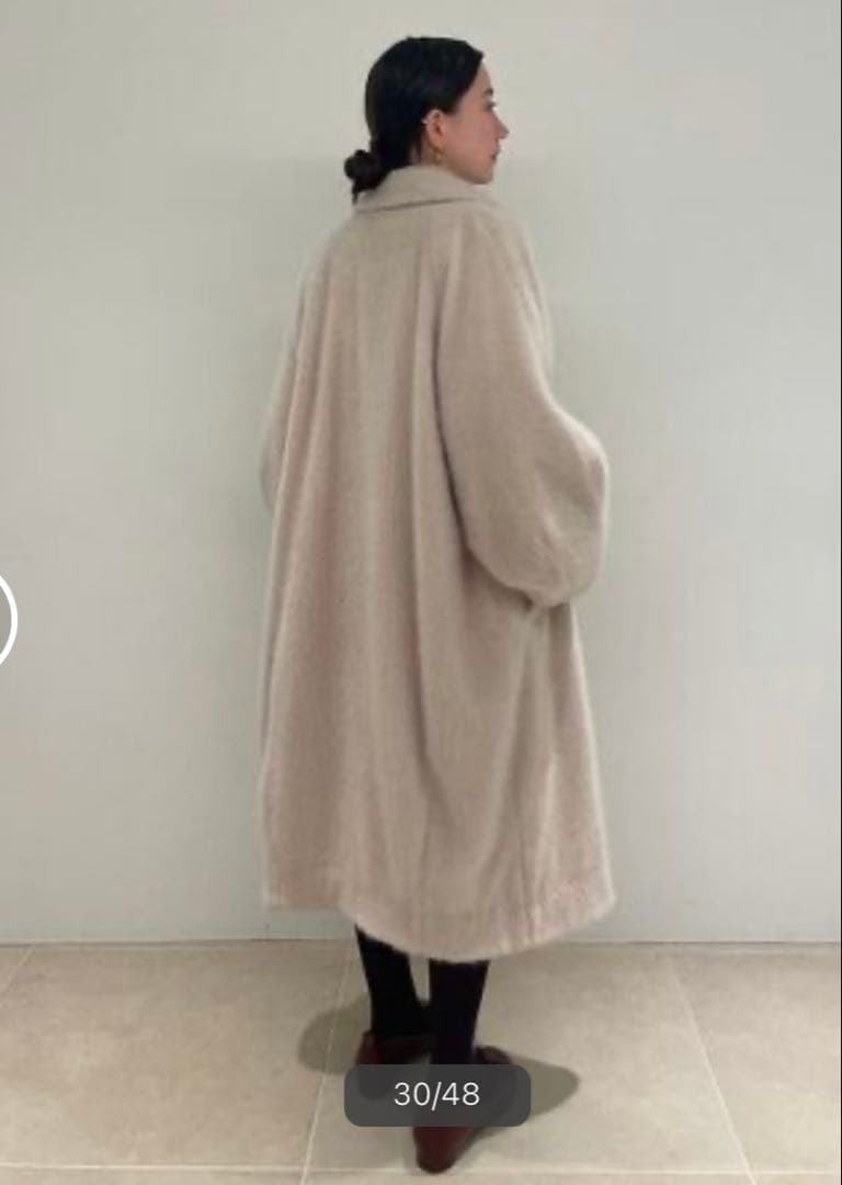 新品　定価29,700円　スナイデル　シャギーコクーンコート　オリーブグリーン
