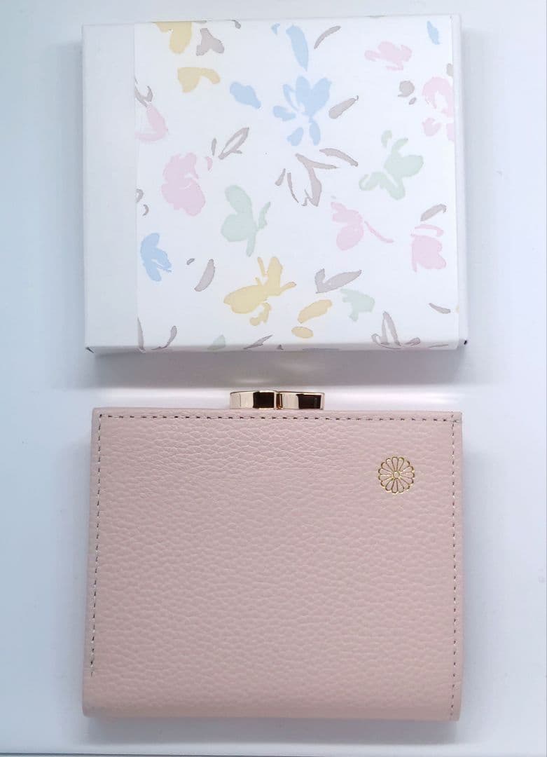 皇居 がま口財布 ピンクベージュ