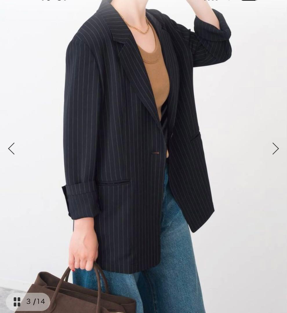 Spick & Span ドレープストライプジャケット