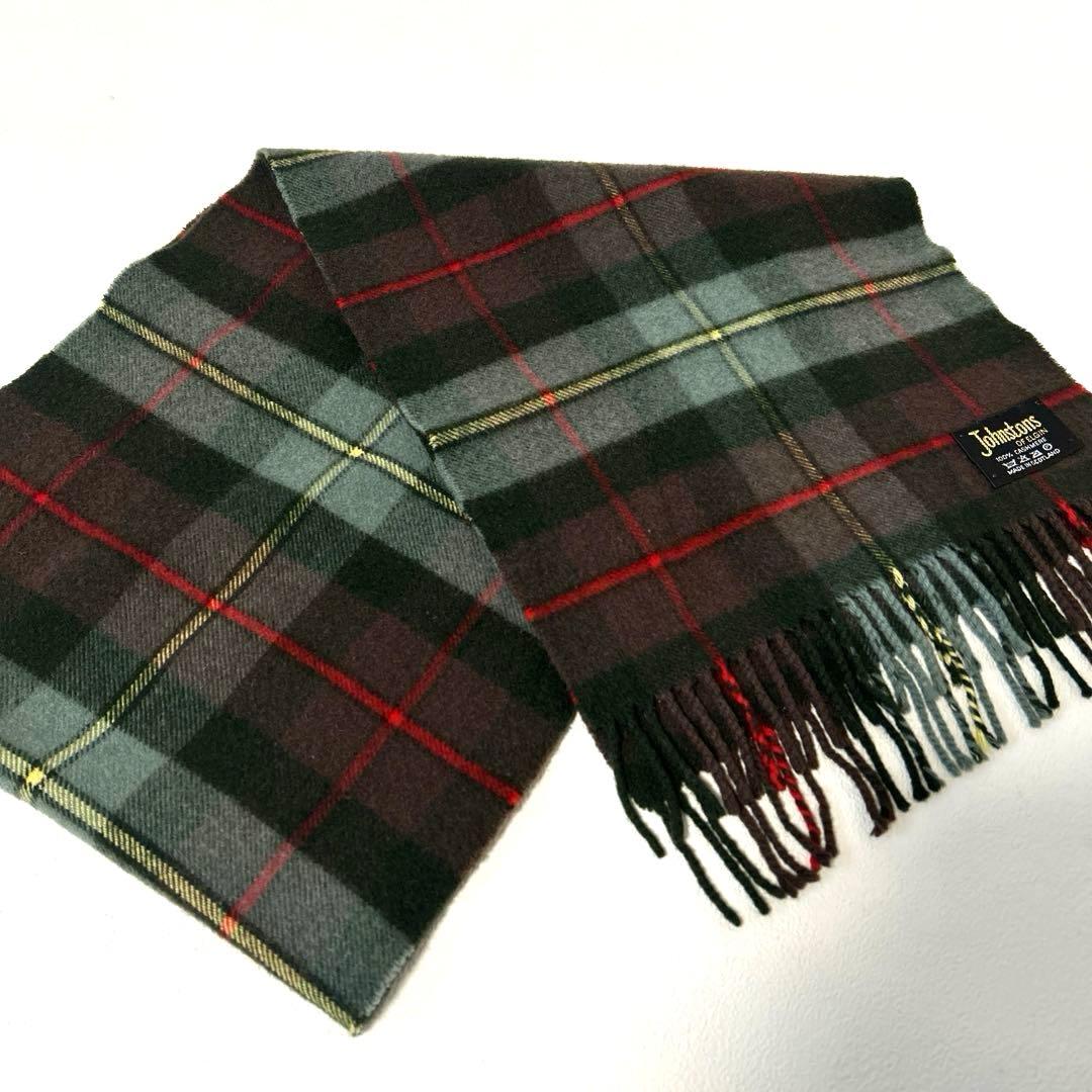 美品✨Johnstons ジョンストンズ カシミヤ100% マフラー チェック