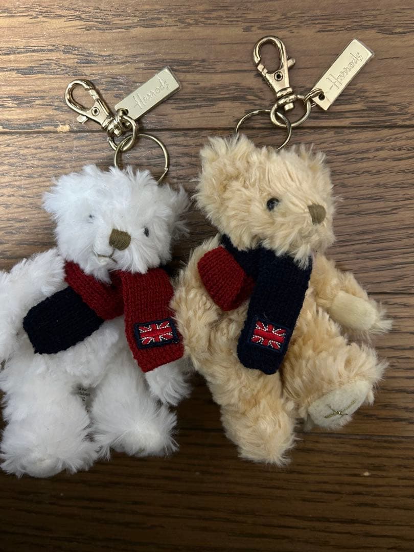 Harrodsテディベアとミニテディベアキーホルダーセット