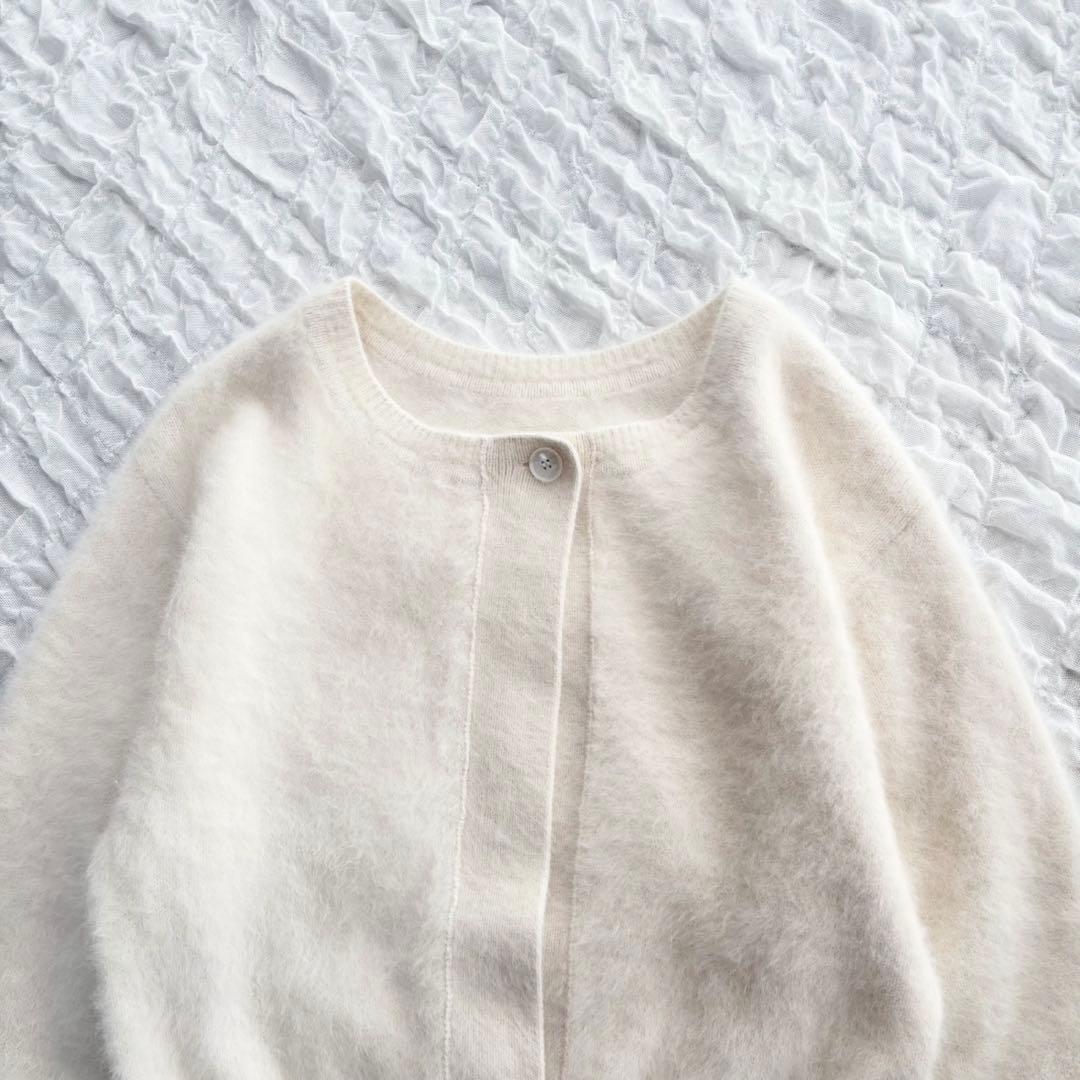 【美品 イウエンマトフ イレギュラークルーネック カーディガン フォックスファー