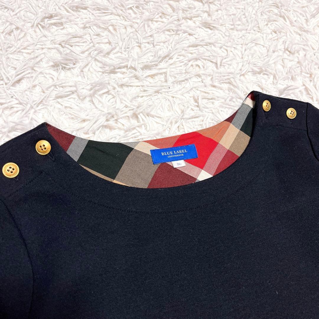BLUE LABEL CRESTBRIDGE チェック ワンピース 金ボタン