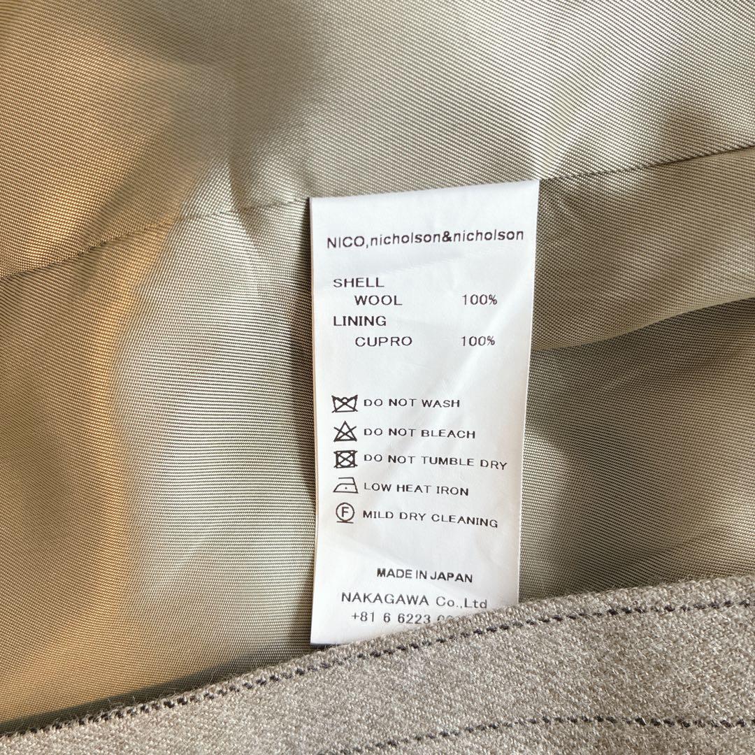 【美品】ニコルソン＆ニコルソン　テーラードジャケット　ストライプ　日本製　38