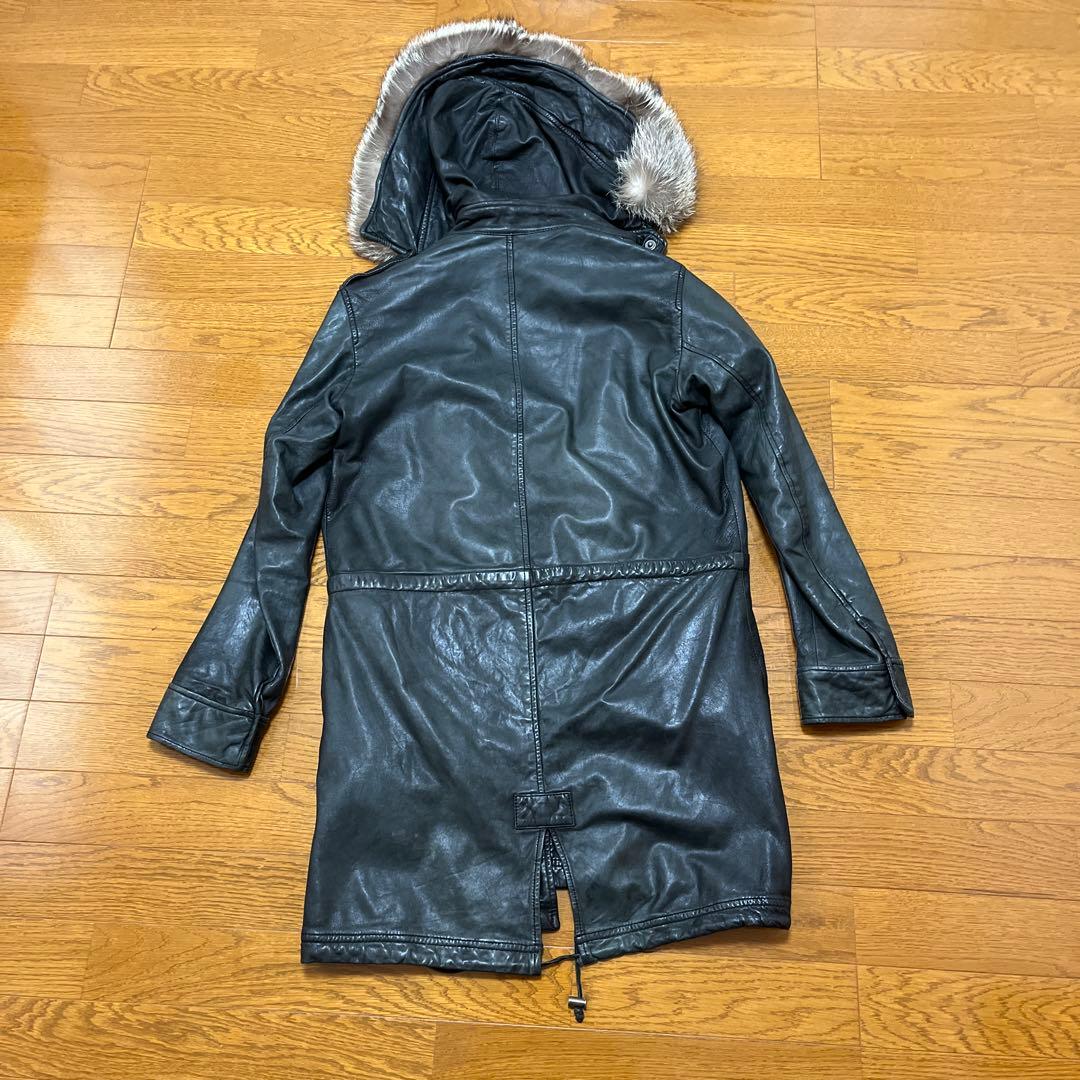 LUVA TRAM リアルフォックスファー レザーモッズコート　ファー付き