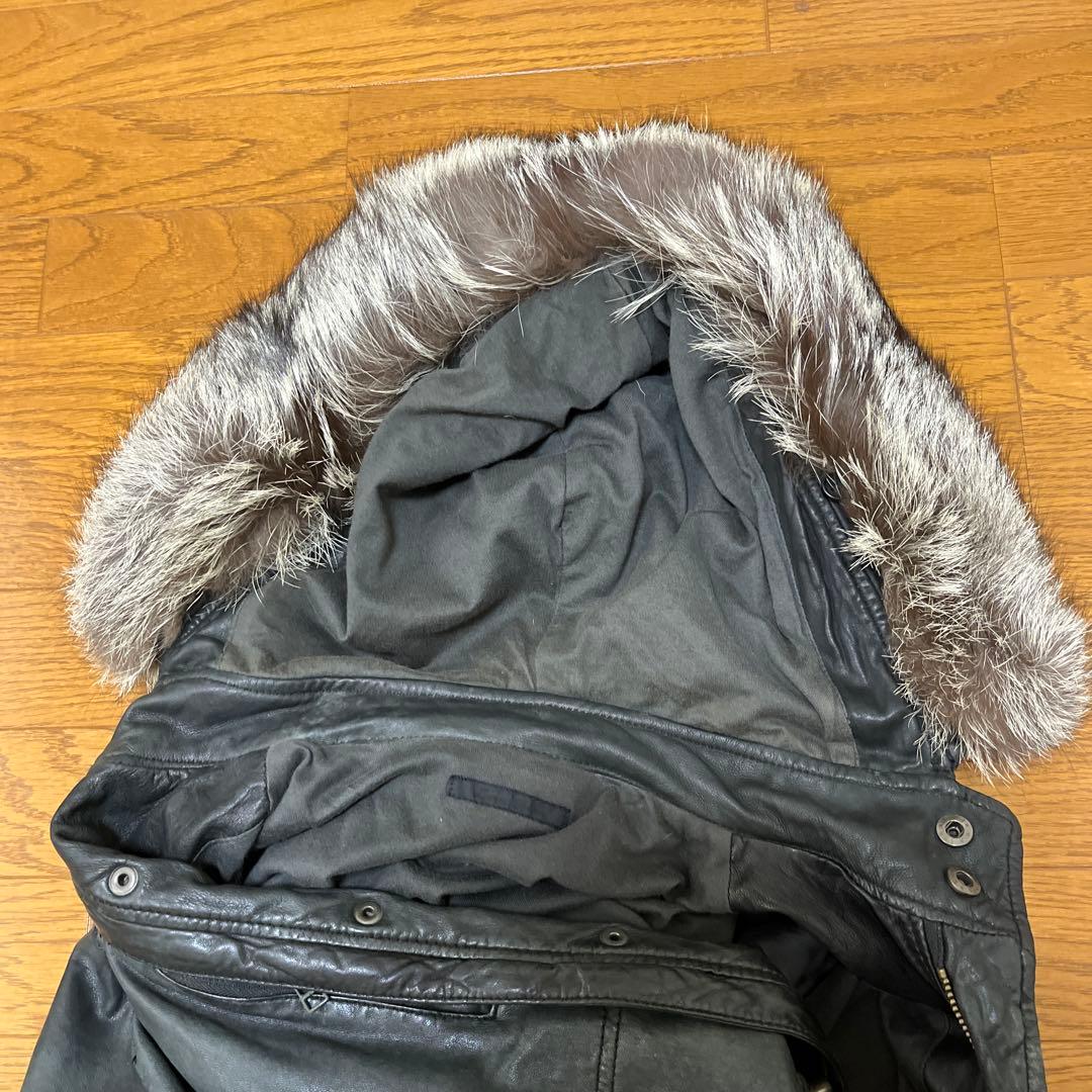 LUVA TRAM リアルフォックスファー レザーモッズコート　ファー付き