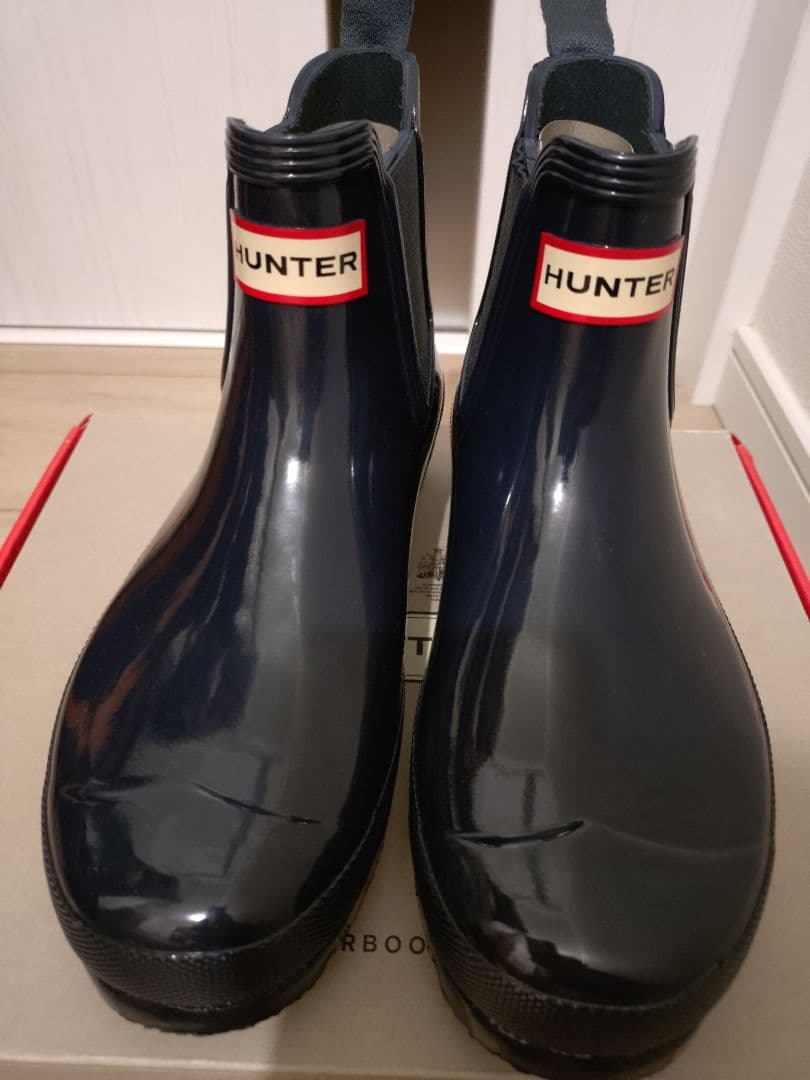 超美品☆HUNTER ネイビーショートレインブーツUK5 24cm 長靴