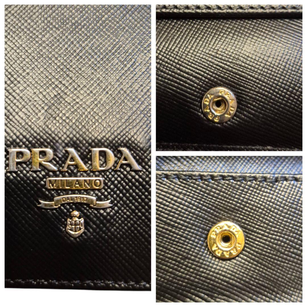 ＰＲＡＤＡ　プラダ　サフィアーノ　二つ折り財布　ブラック革　　　ｙ