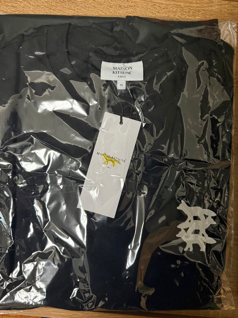 【新品】メゾンキツネ スタント フォックス ロングTシャツ ブラック XS