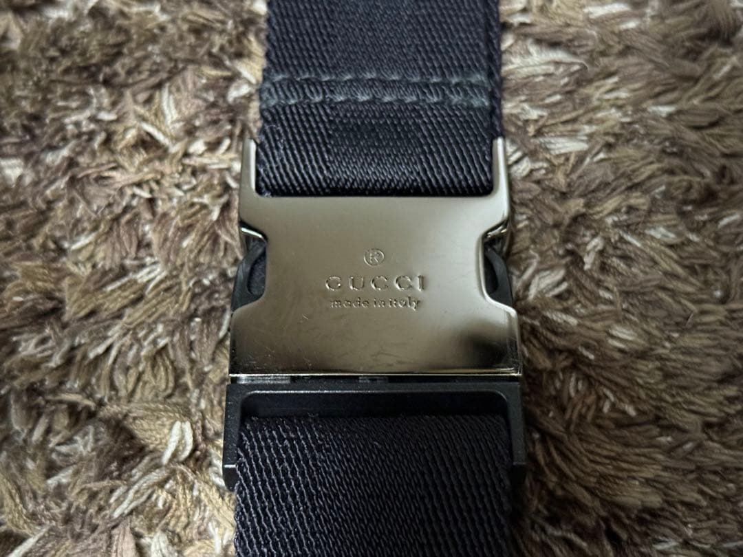 GUCCI グッチ ボディバッグ ウエストバッグ GGキャンバス ブラック
