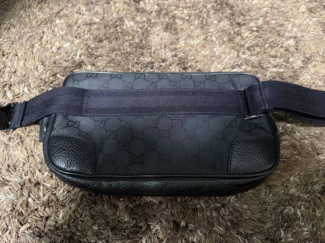 GUCCI グッチ ボディバッグ ウエストバッグ GGキャンバス ブラック