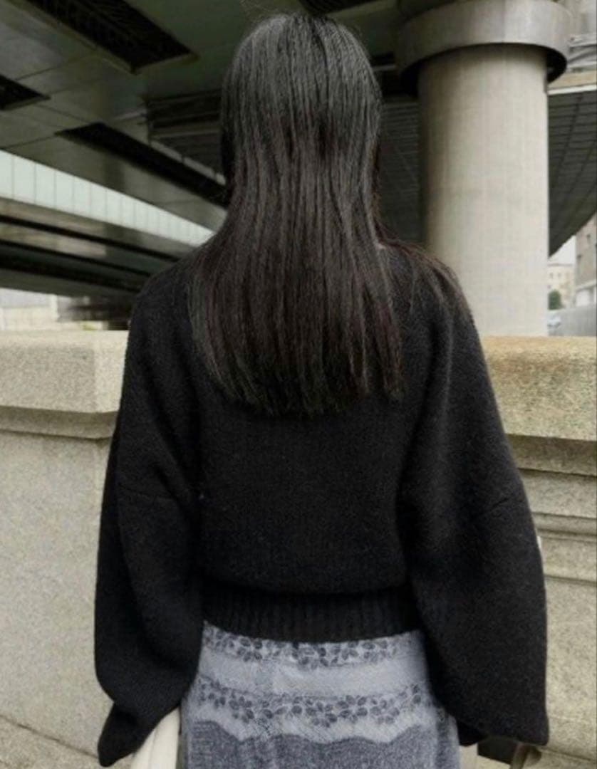 トップス AMERI TURN OVER KNIT CARDIGAN
