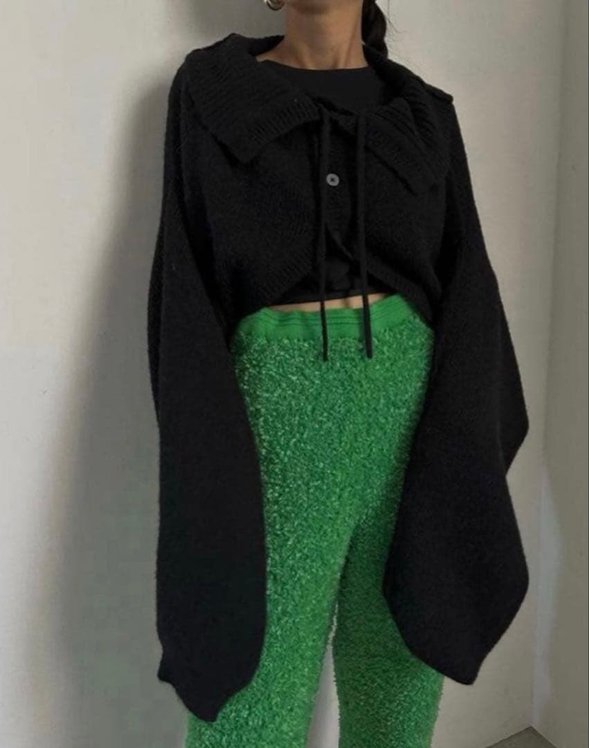 トップス AMERI TURN OVER KNIT CARDIGAN