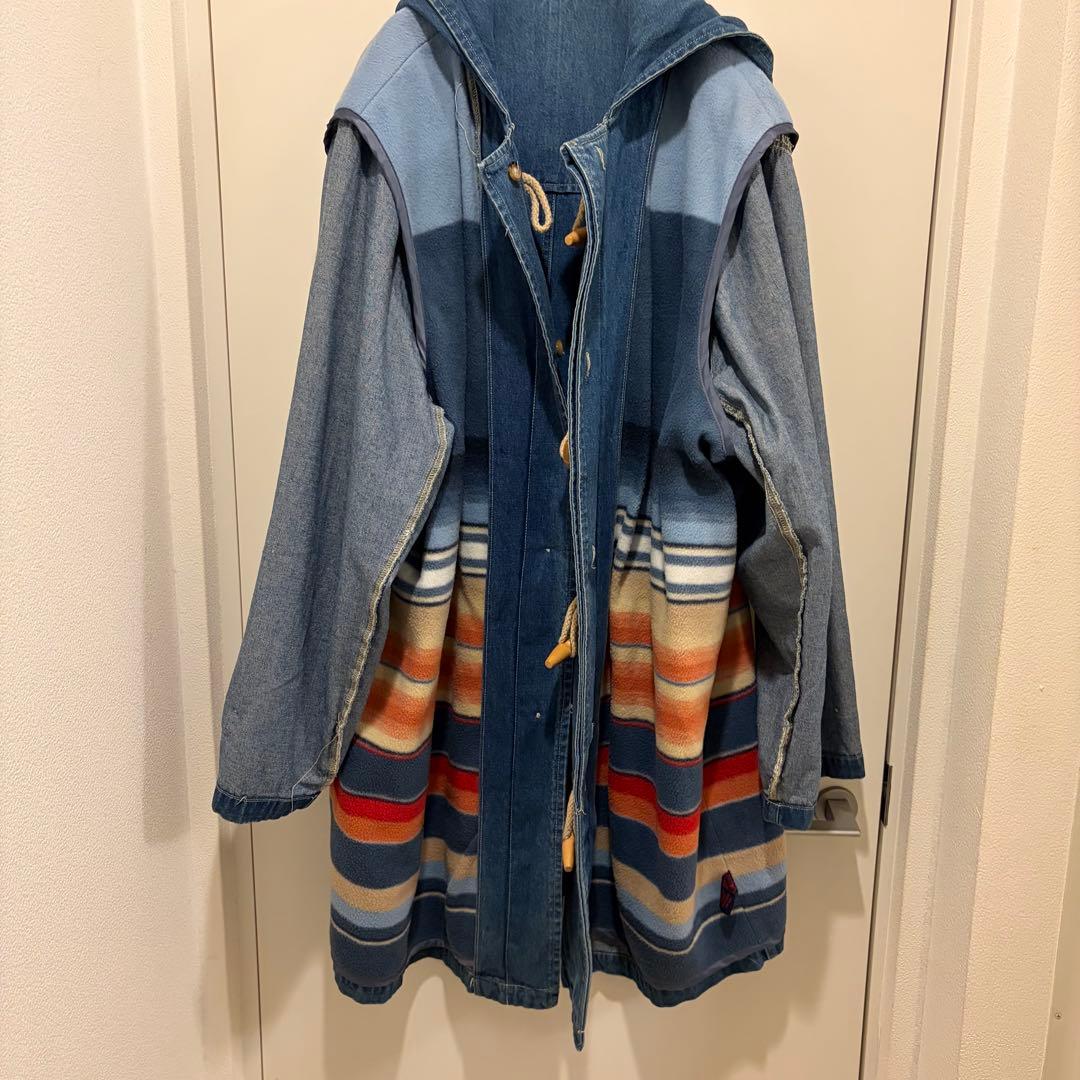 90s DENIM&coライナー付き デニム ダッフルコート 3XLサイズ
