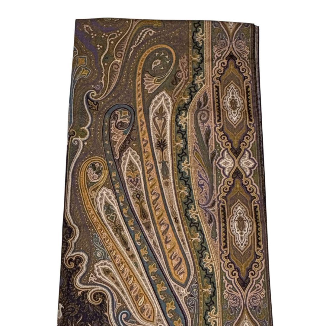 【極美品】ETRO エトロ シルク混 大判ストール スカーフ ロング イタリア製